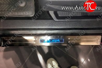 5 949 р. Накладки на порожки автомобиля СТ v2 Ford Kuga 2 дорестайлинг (2013-2016)  с доставкой в г. Керчь