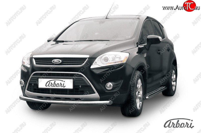9 899 р. Защита переднего бампера Arbori (нержавейка, 1 труба d57mm) Ford Kuga 1 (2008-2013)  с доставкой в г. Керчь