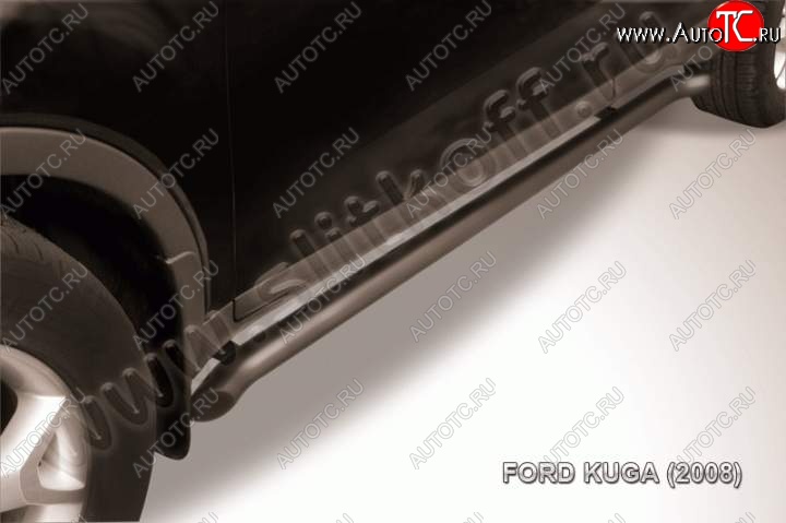 11 349 р. Защита порогов d57 Slitkoff (труба) Ford Kuga 1 (2008-2013) (Цвет: серебристый)  с доставкой в г. Керчь