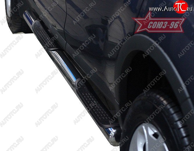 20 519 р. Защита порогов с проступью Souz-96 (d76) Ford Kuga 1 (2008-2013)  с доставкой в г. Керчь