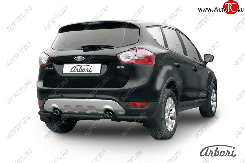 7 019 р. Защита заднего бампера Arbori (черная, 1 труба d57 mm). Ford Kuga 1 (2008-2013)  с доставкой в г. Керчь