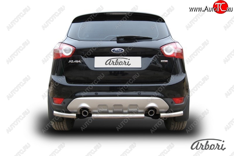 6 389 р. Защита заднего бампера Arbori (нержавейка, 1 труба d57 mm). Ford Kuga 1 (2008-2013)  с доставкой в г. Керчь