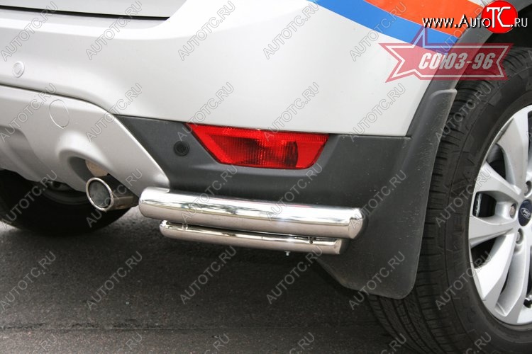 10 574 р. Защита заднего бампера Souz-96 (d42-60) Ford Kuga 1 (2008-2013)  с доставкой в г. Керчь