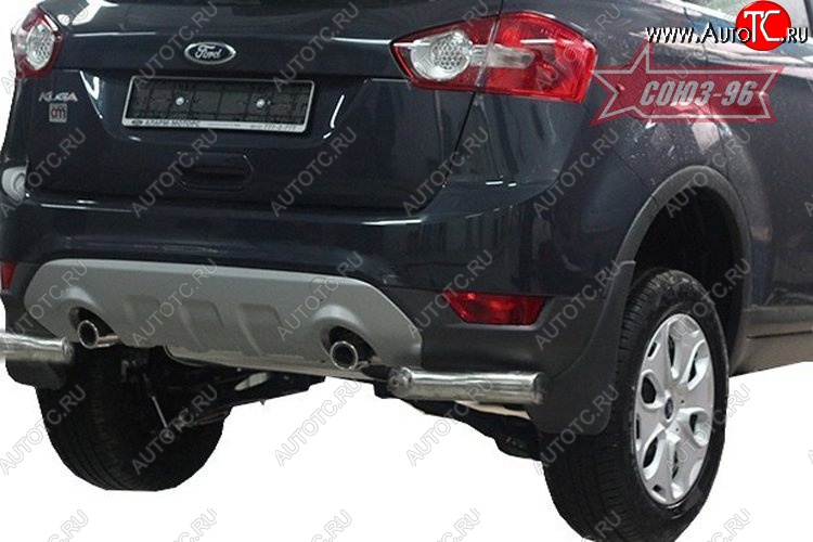 12 779 р. Защита заднего бампера из уголков Souz-96 (d76) Ford Kuga 1 (2008-2013)  с доставкой в г. Керчь