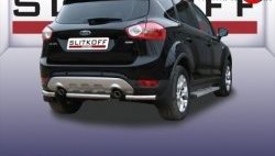 Защита заднего бампера из короткой трубы диаметром 57 мм Slitkoff Ford Kuga  1 (2008-2013)
