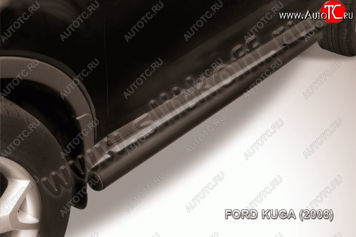 10 599 р. Защита порогов d76 труба Slitkoff  Ford Kuga  2 (2013-2016) дорестайлинг (Цвет: серебристый)  с доставкой в г. Керчь