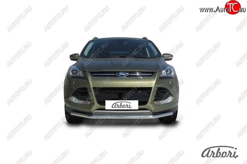 12 869 р. Защита переднего бампера Arbori (нержавейка, 1 труба d57 mm) Ford Kuga 2 дорестайлинг (2013-2016)  с доставкой в г. Керчь
