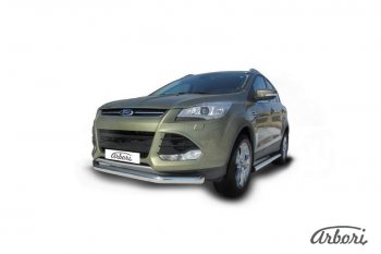 13 319 р. Защита переднего бампера Arbori (нержавейка, 1 труба d76 mm) Ford Kuga 2 дорестайлинг (2013-2016)  с доставкой в г. Керчь. Увеличить фотографию 2
