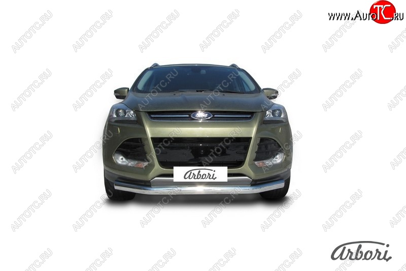 13 319 р. Защита переднего бампера Arbori (нержавейка, 1 труба d76 mm) Ford Kuga 2 дорестайлинг (2013-2016)  с доставкой в г. Керчь