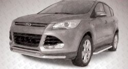 Двойная защита переднего бампера из труб диаметрами по 57 мм Slitkoff Ford Kuga  2 (2013-2016) дорестайлинг