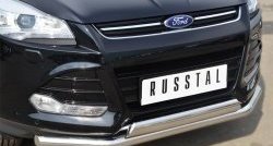 13 999 р. Защита переднего бампера (2 трубыØ75х42 и 63 мм, нержавейка) Russtal Ford Kuga 2 дорестайлинг (2013-2016)  с доставкой в г. Керчь. Увеличить фотографию 2