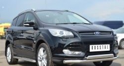 13 999 р. Защита переднего бампера (2 трубыØ75х42 и 63 мм, нержавейка) Russtal Ford Kuga 2 дорестайлинг (2013-2016)  с доставкой в г. Керчь. Увеличить фотографию 3