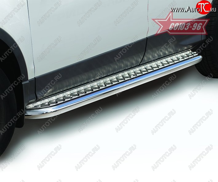 16 829 р. Защита порогов с листом Souz-96 (d60). Ford Kuga 2 дорестайлинг (2013-2016)  с доставкой в г. Керчь