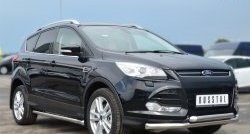 69 999 р. Защита порогов из круглой трубы диаметром 63 мм Russtal Ford Kuga 2 дорестайлинг (2013-2016) (Защита порогов с со скосами на торцах (вариант 1))  с доставкой в г. Керчь. Увеличить фотографию 2