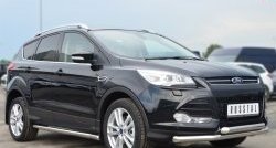69 999 р. Защита порогов из круглой трубы диаметром 63 мм Russtal Ford Kuga 2 дорестайлинг (2013-2016) (Защита порогов с со скосами на торцах (вариант 1))  с доставкой в г. Керчь. Увеличить фотографию 12