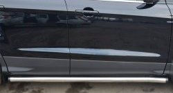 69 999 р. Защита порогов из круглой трубы диаметром 63 мм Russtal Ford Kuga 2 дорестайлинг (2013-2016) (Защита порогов с со скосами на торцах (вариант 1))  с доставкой в г. Керчь. Увеличить фотографию 5