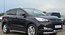 69 999 р. Защита порогов из круглой трубы диаметром 63 мм Russtal Ford Kuga 2 дорестайлинг (2013-2016) (Защита порогов с со скосами на торцах (вариант 1))  с доставкой в г. Керчь. Увеличить фотографию 7