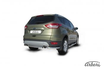 6 389 р. Защита заднего бампера Arbori (нержавейка, 1 труба d57 mm). Ford Kuga 2 дорестайлинг (2013-2016)  с доставкой в г. Керчь. Увеличить фотографию 2