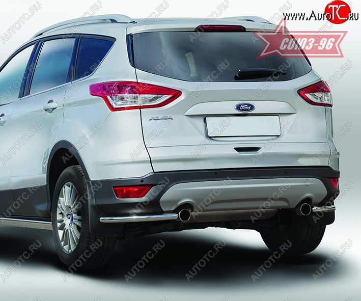 7 604 р. Защита заднего бампера из боковых уголков Souz-96 (d42) Ford Kuga 2 дорестайлинг (2013-2016)  с доставкой в г. Керчь