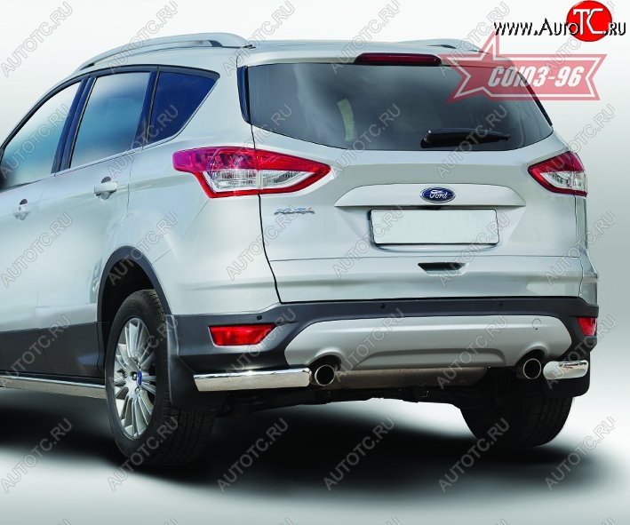 10 799 р. Защита заднего бампера из боковых уголков Souz-96 (d76х42) Ford Kuga 2 дорестайлинг (2013-2016)  с доставкой в г. Керчь