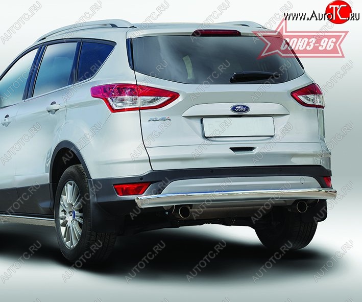 15 614 р. Защита заднего бампера из овальной трубы Souz-96 Long (в 75х42) Ford Kuga 2 дорестайлинг (2013-2016)  с доставкой в г. Керчь