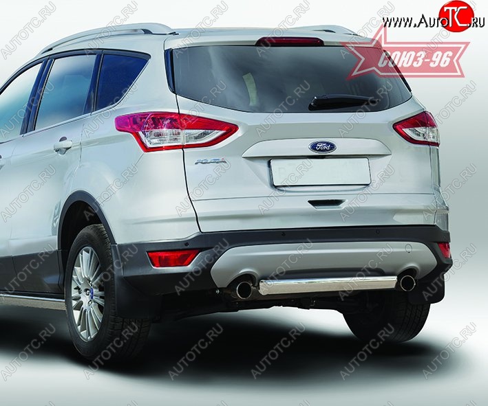14 264 р. Защита заднего бампера из овальной трубы Souz-96 (в 75х42) Ford Kuga 2 дорестайлинг (2013-2016)  с доставкой в г. Керчь