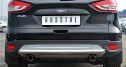 Одинарная защита заднего бампера из трубы диаметром 63 мм SLITKOFF Ford Kuga  2 (2013-2016) дорестайлинг