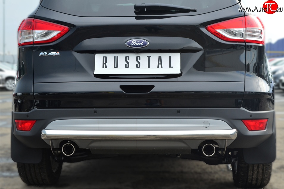 13 449 р. Одинарная защита заднего бампера из трубы диаметром 63 мм SLITKOFF Ford Kuga 2 дорестайлинг (2013-2016)  с доставкой в г. Керчь