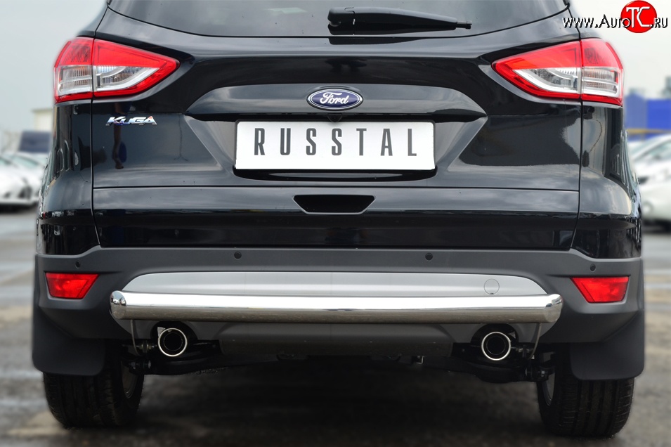 13 949 р. Одинарная защита заднего бампера из трубы диаметром 76 мм SLITKOFF Ford Kuga 2 дорестайлинг (2013-2016)  с доставкой в г. Керчь
