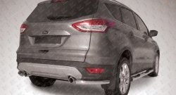 Защита заднего бампера из двух боковых уголков диаметром 57 мм Slitkoff Ford Kuga  2 (2013-2016) дорестайлинг
