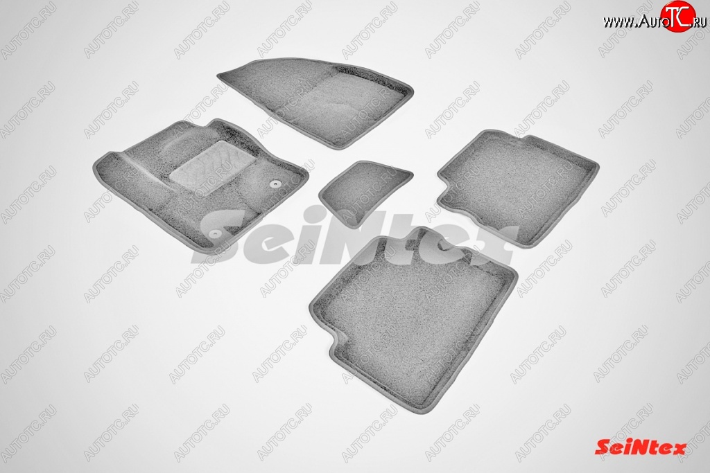 7 049 р. Износостойкие коврики в салон SeiNtex Premium 3D 4 шт. (ворсовые, серые)  Ford Kuga  2 (2013-2016) дорестайлинг  с доставкой в г. Керчь
