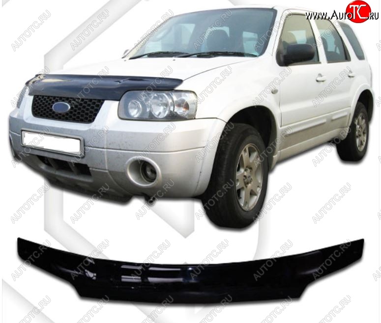 2 079 р. Дефлектор капота CA-Plastic  Ford Maverick  TM1 (2000-2004) дорестайлинг, 5 дв. (Classic черный, Без надписи)  с доставкой в г. Керчь