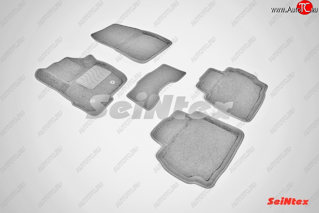 6 699 р. Износостойкие коврики в салон SeiNtex Premium 3D 4 шт. (ворсовые, серые) Ford Mondeo MK5 CD391 дорестайлинг седан (2014-2018)  с доставкой в г. Керчь