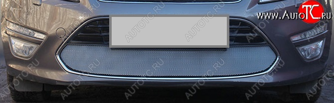 1 539 р. Защитная сетка на бампер Russtal (хром) Ford Mondeo Mk4,BD рестайлинг, седан (2010-2014)  с доставкой в г. Керчь