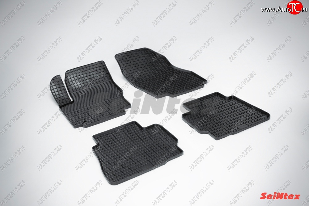 3 299 р. Износостойкие коврики в салон с рисунком Сетка SeiNtex Premium 4 шт. (резина) Ford Mondeo Mk4,BD дорестайлинг, седан (2007-2010)  с доставкой в г. Керчь