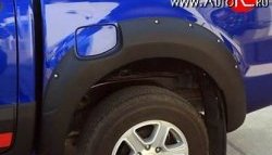 22 299 р. Комплект накладок на колёсные арки Bushwacker Ford Ranger DoubleCab дорестайлинг (2011-2016) (без крепежа, Неокрашенные)  с доставкой в г. Керчь. Увеличить фотографию 2