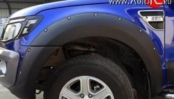 22 299 р. Комплект накладок на колёсные арки Bushwacker Ford Ranger DoubleCab дорестайлинг (2011-2016) (без крепежа, Неокрашенные)  с доставкой в г. Керчь. Увеличить фотографию 3
