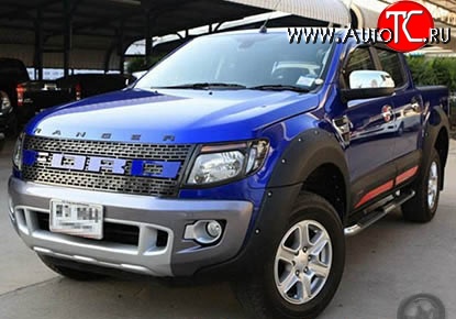 22 299 р. Комплект накладок на колёсные арки Bushwacker Ford Ranger DoubleCab дорестайлинг (2011-2016) (без крепежа, Неокрашенные)  с доставкой в г. Керчь