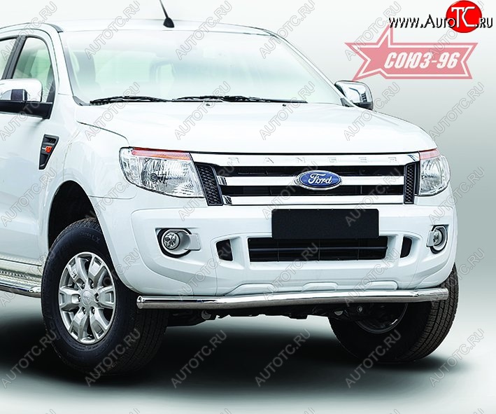 14 264 р. Защита переднего бампера одинарная Souz-96 Premium (d60) Ford Ranger RapCab дорестайлинг (2011-2016)  с доставкой в г. Керчь