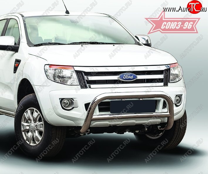 15 614 р. Защита переднего бампера Souz-96 (d76) Ford Ranger RapCab дорестайлинг (2011-2016)  с доставкой в г. Керчь