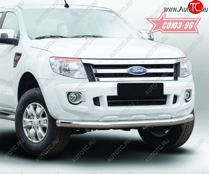 14 669 р. Защита переднего бампера одинарная Souz-96 (d76). Ford Ranger RapCab дорестайлинг (2011-2016)  с доставкой в г. Керчь