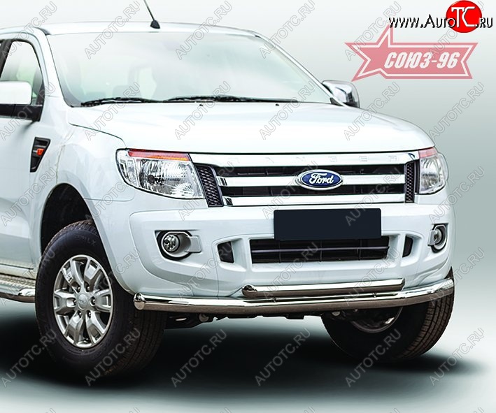17 234 р. Защита переднего бампера двойная Souz-96 (d76/60) Ford Ranger RapCab дорестайлинг (2011-2016)  с доставкой в г. Керчь