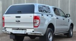 24 999 р. Защита заднего бампера (2 трубы Ø63 мм уголки, нержавейка) SLITKOFF  Ford Ranger ( DoubleCab,  RapCab) (2011-2016) дорестайлинг, дорестайлинг  с доставкой в г. Керчь. Увеличить фотографию 3
