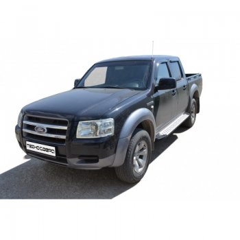 Порожки для ног Бумер (алюминий) Ford Ranger (2006-2011) дорестайлинг, рестайлинг