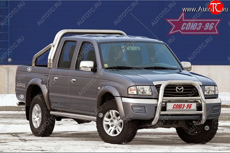 16 064 р. Защита переднего бампера Souz-96 (d76) Ford Ranger дорестайлинг (2006-2009)  с доставкой в г. Керчь