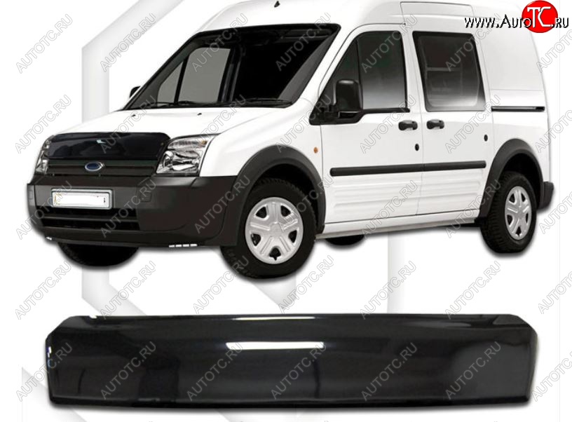 1 999 р. Дефлектор капота CA-Plastiс Ford Tourneo Connect дорестайлинг (2002-2007) (Classic черный, Без надписи)  с доставкой в г. Керчь