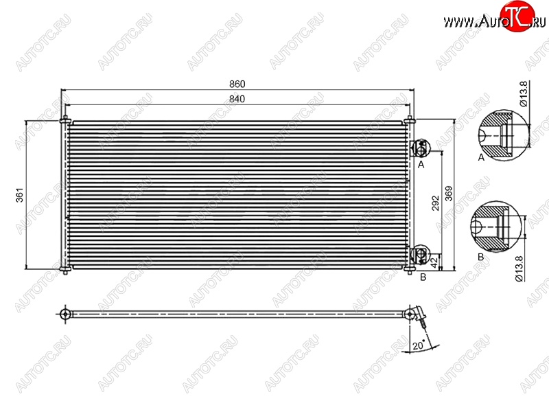 4 699 р. Радиатор кондиционера SAT Ford Transit цельнометаллический фургон дорестайлинг (2000-2006)  с доставкой в г. Керчь