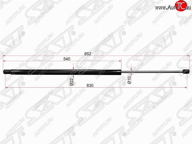 789 р. Газовый упор крышки багажника SAT (LH=RH, для холодных климатических зон)  Ford Transit (2000-2014) цельнометаллический фургон дорестайлинг, цельнометаллический фургон  с доставкой в г. Керчь