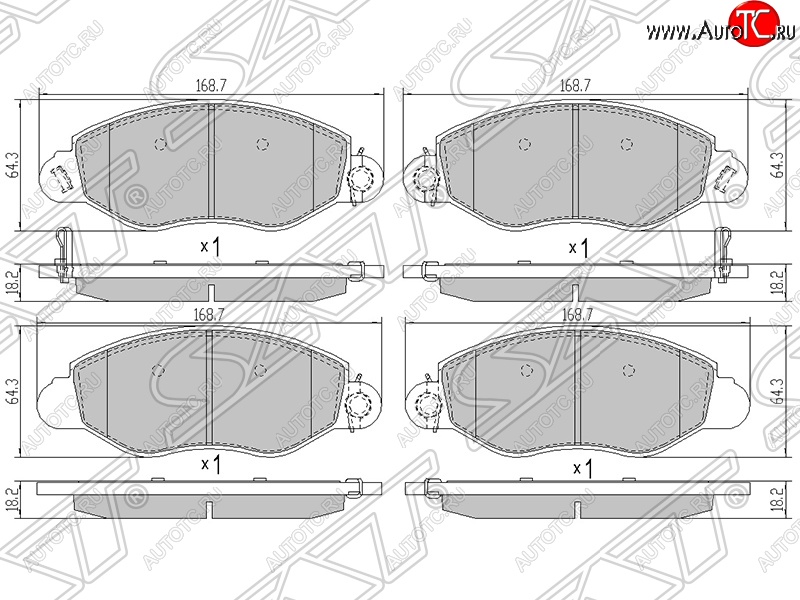 1 679 р. Колодки тормозные SAT (передние)  Ford Transit (2000-2006) цельнометаллический фургон дорестайлинг  с доставкой в г. Керчь