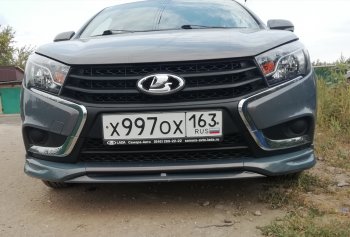 1 179 р. Центральная планка между клыками VTS переднего бампера Лада Веста 2180 седан дорестайлинг (2015-2023) (Неокрашенная)  с доставкой в г. Керчь. Увеличить фотографию 5
